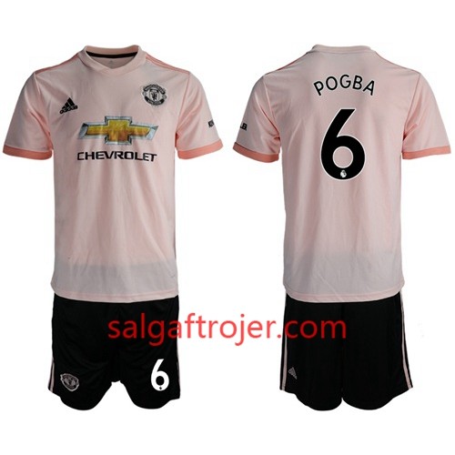 Manchester United Fodboldtrøjer Pogba 6 Børn Udebanesæt 2018/19 Kort ærmer Manchester United Fodboldtrøjer Pogba 6 Børn Udebanesæt 2018/19 Kort ærmer